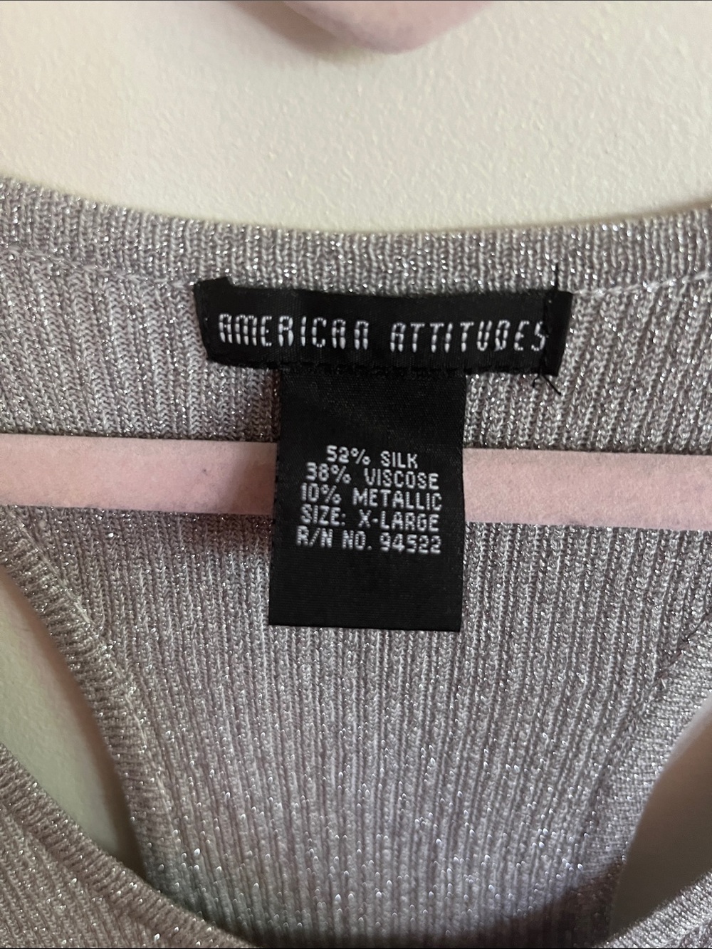 Silver Metallic Ribbed Tank Top - Picture 2 of 4